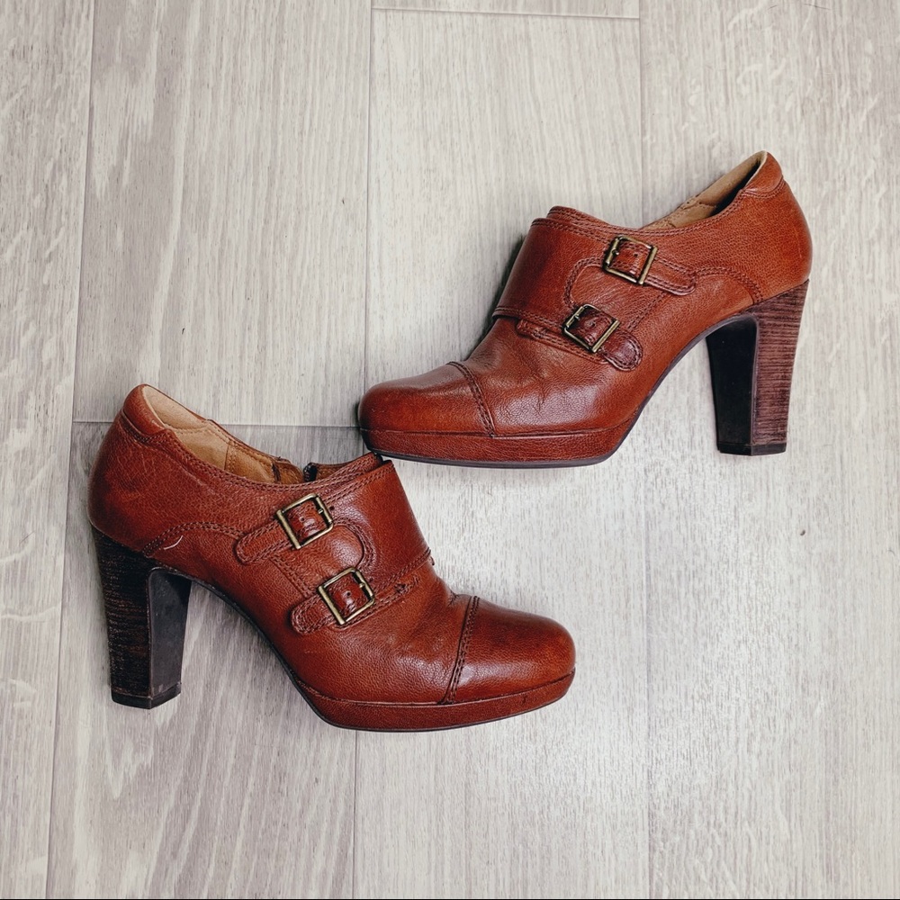 Clarks Artisan Flyrt Fancy Cognac double monk boot